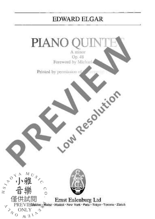 Piano Quintet A minor op. 84 艾爾加 鋼琴五重奏小調 歐伊倫堡版 | 小雅音樂 Hsiaoya Music