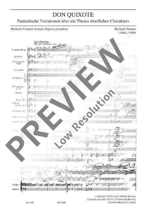 Don Quixote op. 35 TrV 184 Tone Poem 史特勞斯理查 唐吉訶德 交響詩 總譜 歐伊倫堡版 | 小雅音樂 Hsiaoya Music