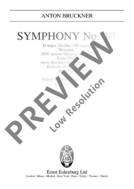 Symphony No. 4/1 Eb major 1874 Version Romantic 布魯克納 交響曲 大調 總譜 歐伊倫堡版 | 小雅音樂 Hsiaoya Music