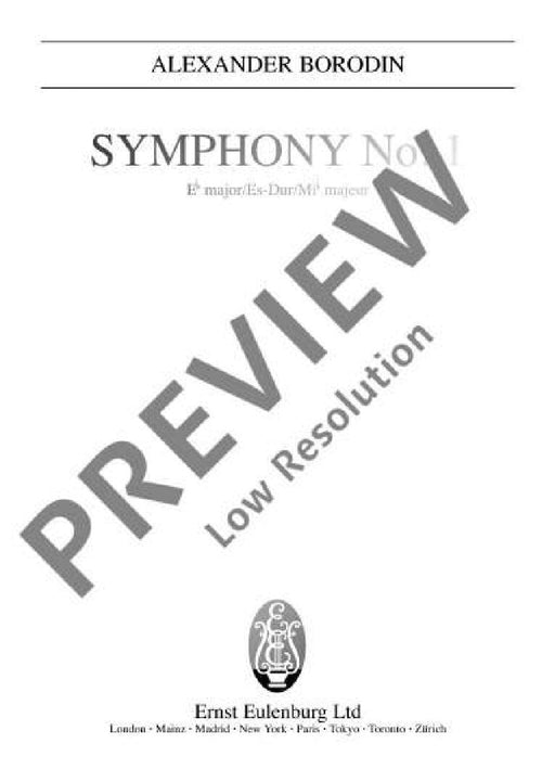 Symphony No. 1 Eb major 玻羅定 交響曲 大調 總譜 歐伊倫堡版 | 小雅音樂 Hsiaoya Music