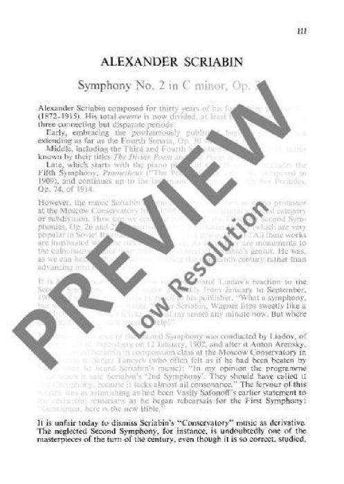 Symphony No. 2 C minor op. 29 斯克里亞賓 交響曲 小調 總譜 歐伊倫堡版 | 小雅音樂 Hsiaoya Music