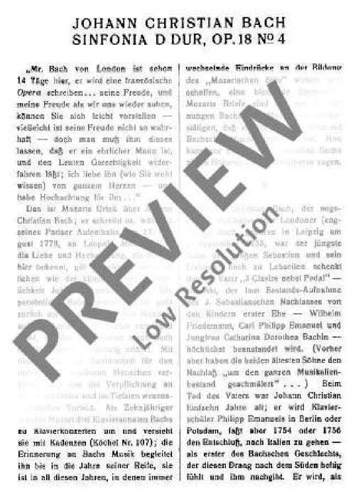Symphony D major op. 18/4 巴赫約翰‧克里斯提安 交響曲大調 總譜 歐伊倫堡版 | 小雅音樂 Hsiaoya Music