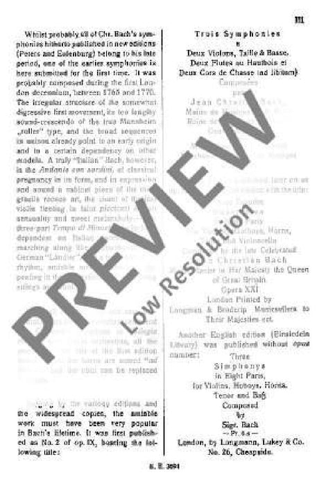 Symphony Eb major op. 9/2 巴赫約翰‧克里斯提安 交響曲大調 總譜 歐伊倫堡版 | 小雅音樂 Hsiaoya Music