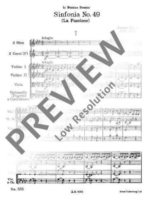 Symphony No. 49 F minor Hob. I: 49 La Passione 海頓 交響曲 小調 受難交響曲 總譜 歐伊倫堡版 | 小雅音樂 Hsiaoya Music