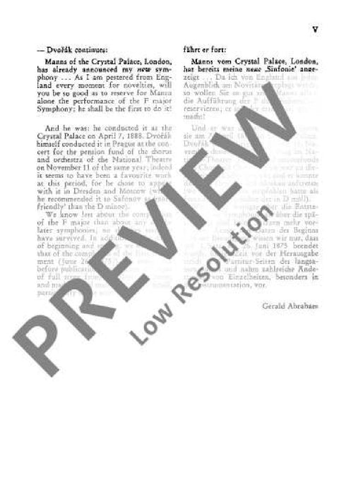 Symphony No. 5 F major op. 76 B 54 (früher Nr. 3) 德弗札克 交響曲 大調 總譜 歐伊倫堡版 | 小雅音樂 Hsiaoya Music