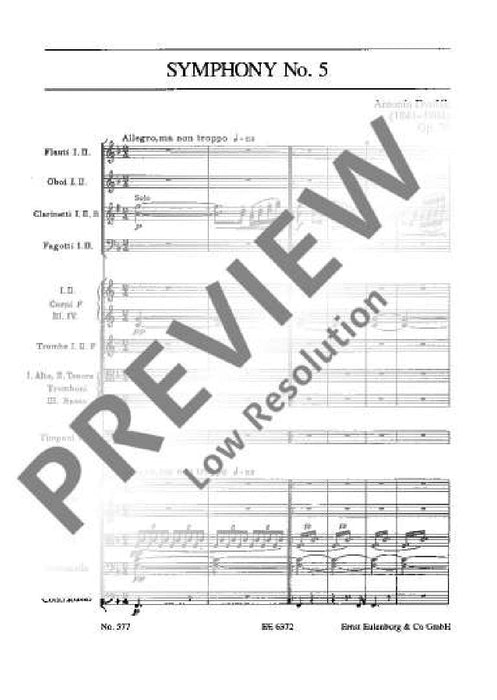 Symphony No. 5 F major op. 76 B 54 (früher Nr. 3) 德弗札克 交響曲 大調 總譜 歐伊倫堡版 | 小雅音樂 Hsiaoya Music