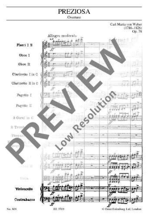 Preziosa op. 78 J 279/WeV F. 22 Overture 韋伯．卡爾 序曲 總譜 歐伊倫堡版 | 小雅音樂 Hsiaoya Music