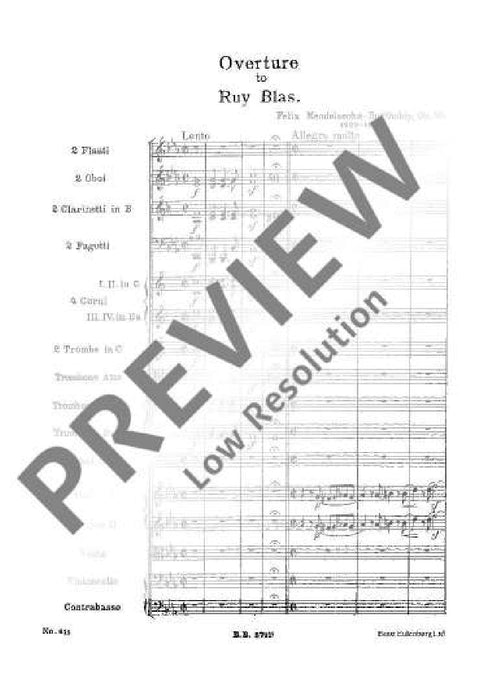 Ruy Blas op. 95 Overture to the Stage Work 孟德爾頌．菲利克斯 序曲 總譜 歐伊倫堡版 | 小雅音樂 Hsiaoya Music