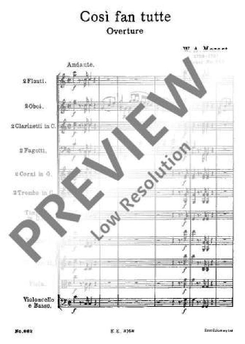 Così fan tutte KV 588 Overture 莫札特 女人皆如此 序曲 總譜 歐伊倫堡版 | 小雅音樂 Hsiaoya Music