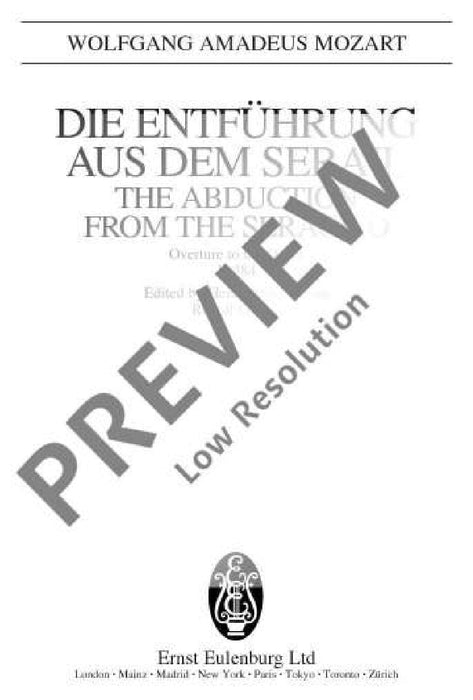 The Abduction from the Seraglio KV 384 Overture 莫札特 後宮誘逃 序曲 總譜 歐伊倫堡版 | 小雅音樂 Hsiaoya Music