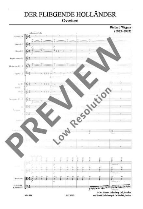 The Flying Dutchman WWV 63 Overture to the Opera 華格納．理查 漂泊的荷蘭人 序曲 歌劇 總譜 歐伊倫堡版 | 小雅音樂 Hsiaoya Music