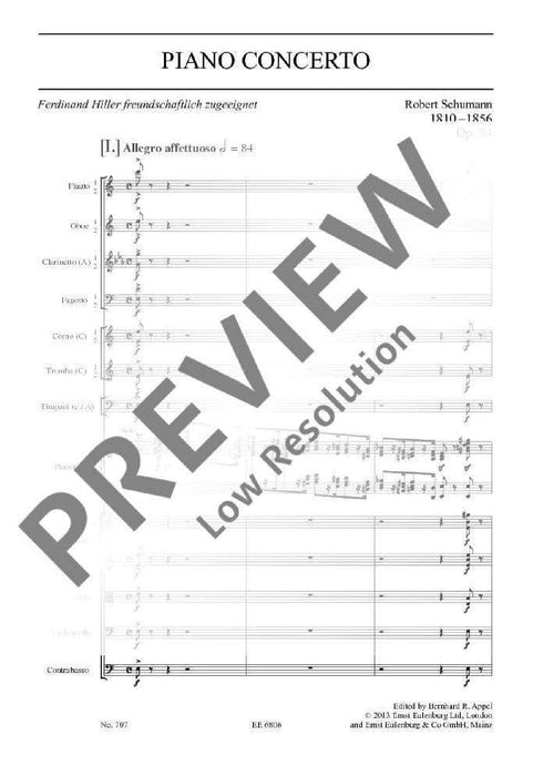 Piano Concerto A minor op. 54 舒曼．羅伯特 鋼琴協奏曲小調 總譜 歐伊倫堡版 | 小雅音樂 Hsiaoya Music