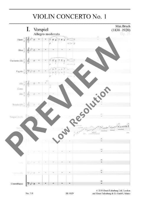 Violin Concerto No. 1 G minor op. 26 布魯赫 小提琴協奏曲 小調 總譜 歐伊倫堡版 | 小雅音樂 Hsiaoya Music