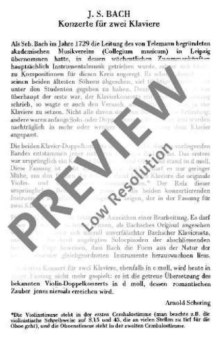 Concerto C minor BWV 1060 after the lost concerto for 2 violins or oboe and violin 巴赫約翰‧瑟巴斯提安 協奏曲小調 協奏曲 小提琴雙簧管小提琴 總譜 歐伊倫堡版 | 小雅音樂 Hsiaoya Music