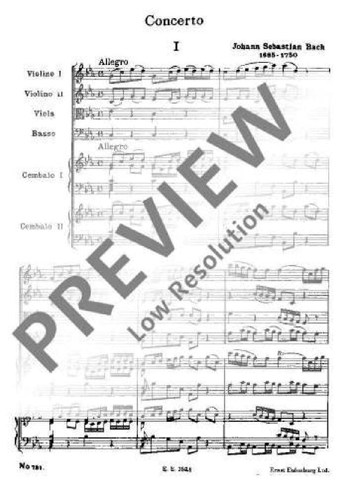 Concerto C minor BWV 1060 after the lost concerto for 2 violins or oboe and violin 巴赫約翰‧瑟巴斯提安 協奏曲小調 協奏曲 小提琴雙簧管小提琴 總譜 歐伊倫堡版 | 小雅音樂 Hsiaoya Music