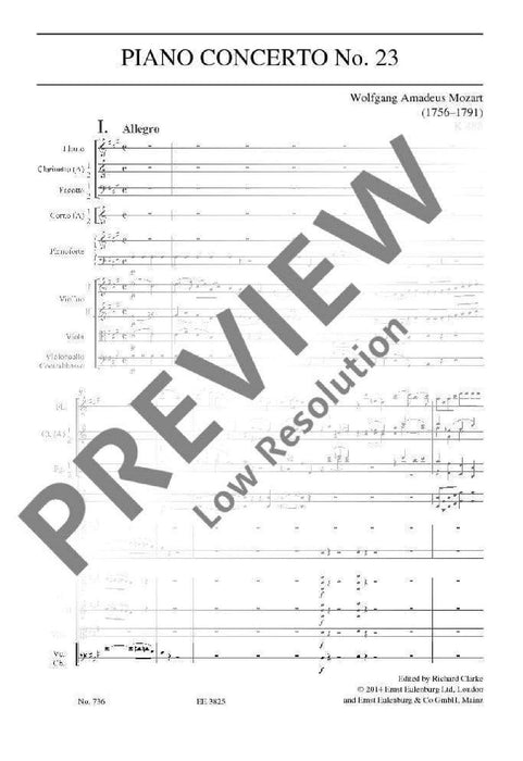 Concerto No. 23 A major KV 488 莫札特 協奏曲 大調 總譜 歐伊倫堡版 | 小雅音樂 Hsiaoya Music
