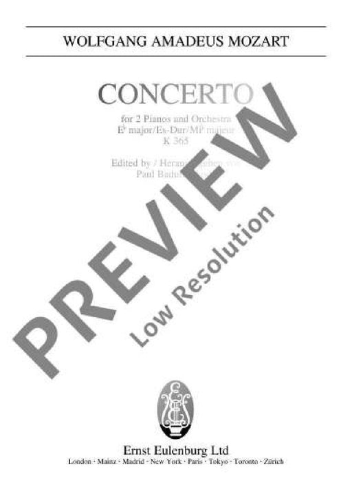 Concerto Eb major KV 365 莫札特 協奏曲大調 總譜 歐伊倫堡版 | 小雅音樂 Hsiaoya Music