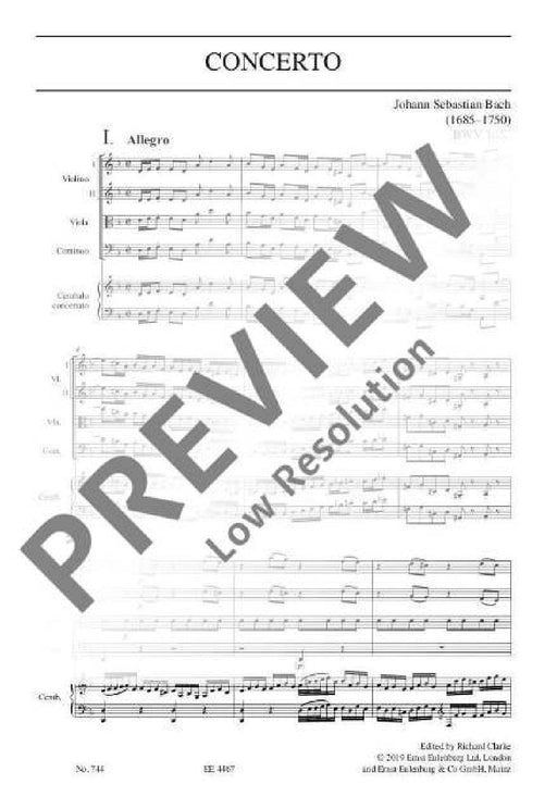Concerto D minor BWV 1052 巴赫約翰‧瑟巴斯提安 協奏曲小調 總譜 歐伊倫堡版 | 小雅音樂 Hsiaoya Music