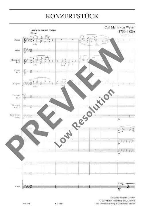 Konzertstück F minor op. 79 WeV N.17 韋伯．卡爾 音樂會曲小調 總譜 歐伊倫堡版 | 小雅音樂 Hsiaoya Music