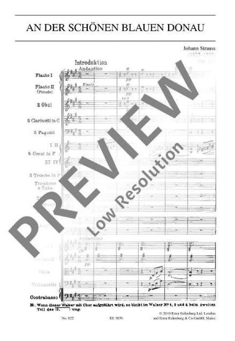 The blue Danube op. 314 Waltz 史特勞斯．約翰 藍色多瑙河 圓舞曲 總譜 歐伊倫堡版 | 小雅音樂 Hsiaoya Music