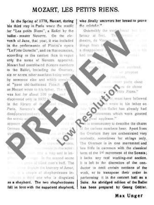 Les petits riens KV 299b Ballet Music 莫札特 芭蕾 總譜 歐伊倫堡版 | 小雅音樂 Hsiaoya Music