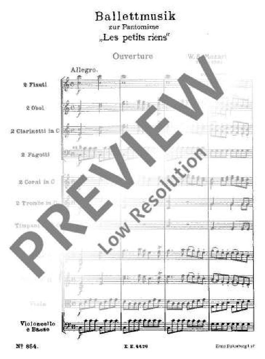 Les petits riens KV 299b Ballet Music 莫札特 芭蕾 總譜 歐伊倫堡版 | 小雅音樂 Hsiaoya Music