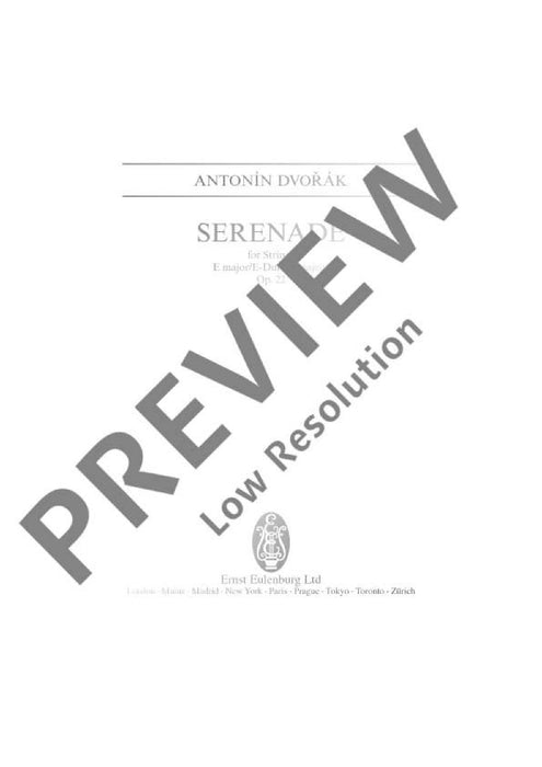 Serenade E major op. 22 B 52 德弗札克 小夜曲大調 總譜 歐伊倫堡版 | 小雅音樂 Hsiaoya Music