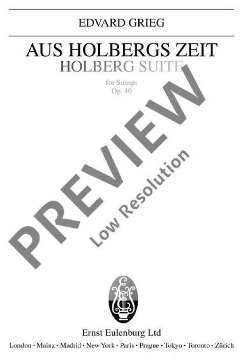 Holberg Suite op. 40 Suite 葛利格 霍爾貝格組曲 組曲 總譜 歐伊倫堡版 | 小雅音樂 Hsiaoya Music