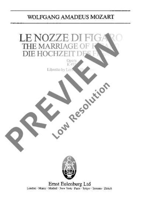 The Marriage of Figaro KV 492 Le Nozze di Figaro 莫札特 費加洛婚禮 總譜 歐伊倫堡版 | 小雅音樂 Hsiaoya Music