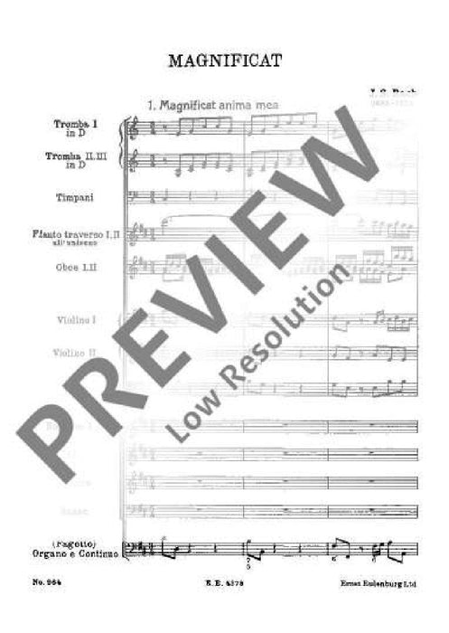 Magnificat D major BWV 243 巴赫約翰‧瑟巴斯提安 大調 總譜 歐伊倫堡版 | 小雅音樂 Hsiaoya Music