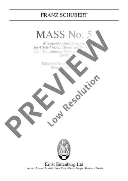 Mass No. 5 Ab major D 678 舒伯特 彌撒曲 大調 總譜 歐伊倫堡版 | 小雅音樂 Hsiaoya Music