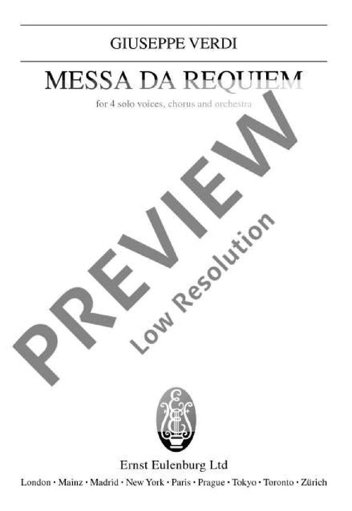 Messa da Requiem 威爾第．朱塞佩 安魂曲 總譜 歐伊倫堡版 | 小雅音樂 Hsiaoya Music