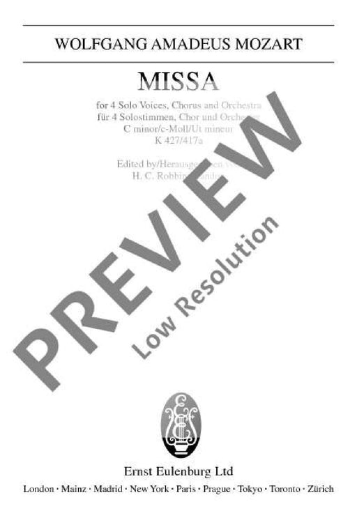 Missa C minor KV 427/417a 莫札特 小調 總譜 歐伊倫堡版 | 小雅音樂 Hsiaoya Music