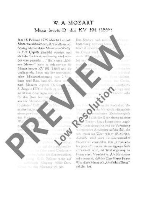 Missa brevis D major KV 194 莫札特 大調 總譜 歐伊倫堡版 | 小雅音樂 Hsiaoya Music