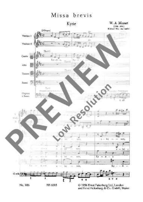 Missa brevis D major KV 194 莫札特 大調 總譜 歐伊倫堡版 | 小雅音樂 Hsiaoya Music