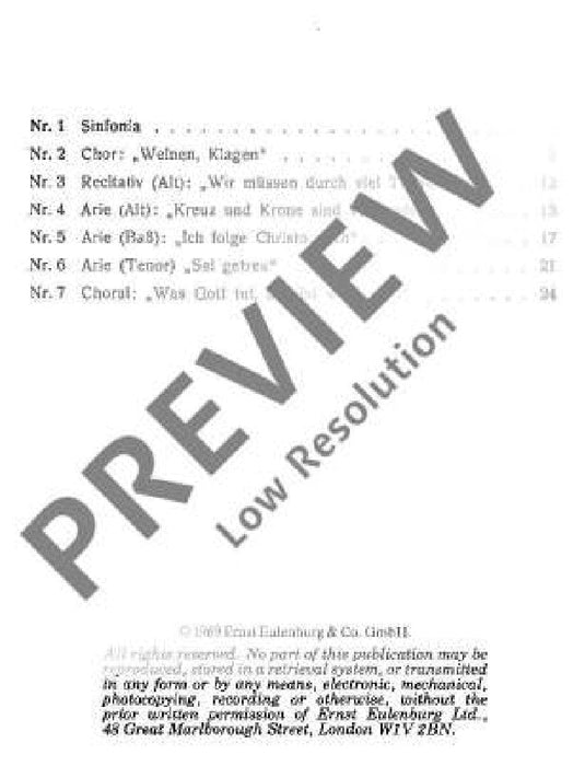 Cantata No. 12 (Dominica Jubilate) BWV 12 Weeping, crying, sorrowing, sighing 巴赫約翰‧瑟巴斯提安 清唱劇 總譜 歐伊倫堡版 | 小雅音樂 Hsiaoya Music