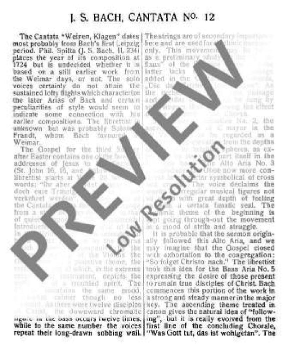 Cantata No. 12 (Dominica Jubilate) BWV 12 Weeping, crying, sorrowing, sighing 巴赫約翰‧瑟巴斯提安 清唱劇 總譜 歐伊倫堡版 | 小雅音樂 Hsiaoya Music