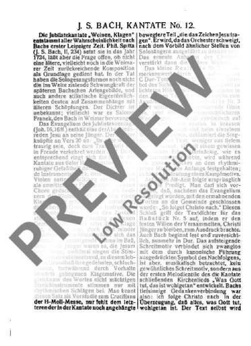Cantata No. 12 (Dominica Jubilate) BWV 12 Weeping, crying, sorrowing, sighing 巴赫約翰‧瑟巴斯提安 清唱劇 總譜 歐伊倫堡版 | 小雅音樂 Hsiaoya Music