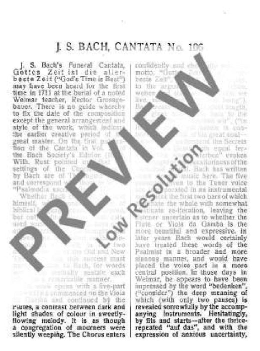 Cantata No. 106 BWV 106 God's time is the best 巴赫約翰‧瑟巴斯提安 清唱劇 總譜 歐伊倫堡版 | 小雅音樂 Hsiaoya Music