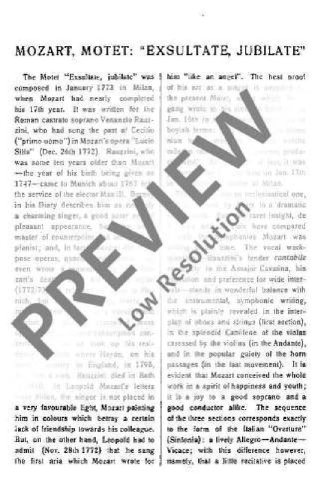 Exsultate, jubilate KV 165 Motet 莫札特 經文歌 總譜 歐伊倫堡版 | 小雅音樂 Hsiaoya Music