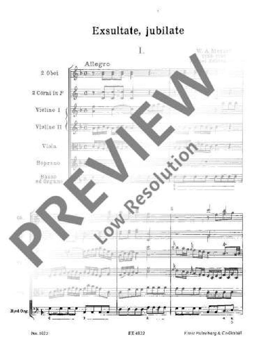 Exsultate, jubilate KV 165 Motet 莫札特 經文歌 總譜 歐伊倫堡版 | 小雅音樂 Hsiaoya Music