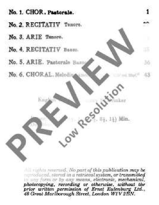 Cantata No. 104 (Dominica Misericordias Domini) BWV 104 Thou Shepherd bountiful 巴赫約翰‧瑟巴斯提安 清唱劇 總譜 歐伊倫堡版 | 小雅音樂 Hsiaoya Music