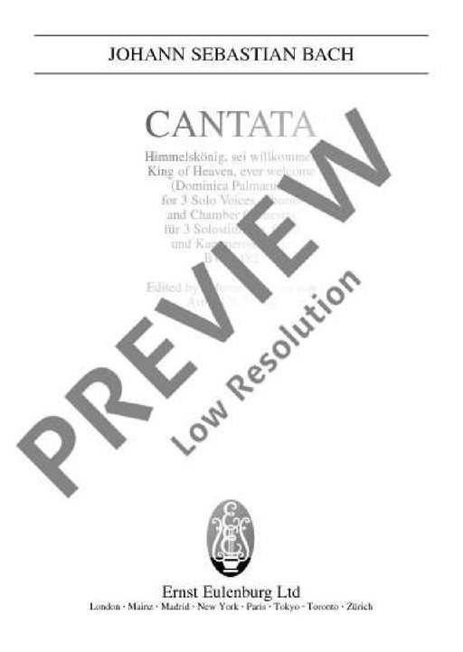 Cantata No. 182 (Dominica Palmarum) BWV 182 King of Heaven, ever welcome 巴赫約翰‧瑟巴斯提安 清唱劇 總譜 歐伊倫堡版 | 小雅音樂 Hsiaoya Music