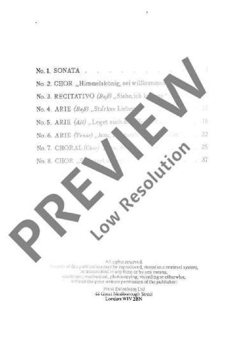 Cantata No. 182 (Dominica Palmarum) BWV 182 King of Heaven, ever welcome 巴赫約翰‧瑟巴斯提安 清唱劇 總譜 歐伊倫堡版 | 小雅音樂 Hsiaoya Music