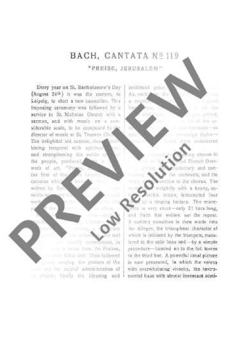 Cantata No. 119 BWV 119 Praise, O Jerusalem, thy God 巴赫約翰‧瑟巴斯提安 清唱劇 總譜 歐伊倫堡版 | 小雅音樂 Hsiaoya Music