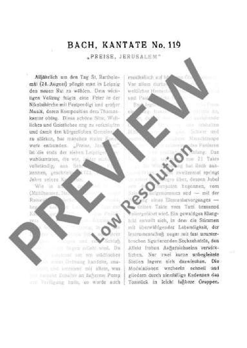 Cantata No. 119 BWV 119 Praise, O Jerusalem, thy God 巴赫約翰‧瑟巴斯提安 清唱劇 總譜 歐伊倫堡版 | 小雅音樂 Hsiaoya Music