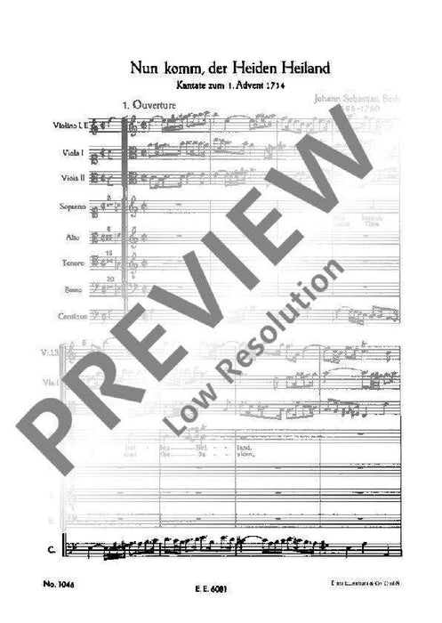 Cantata No. 61 (Adventus Christi) BWV 61 Come Thou of man the Saviour (1st version) 巴赫約翰‧瑟巴斯提安 清唱劇 總譜 歐伊倫堡版 | 小雅音樂 Hsiaoya Music