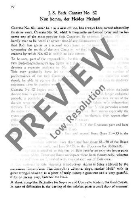 Cantata No.62 (Adventus Christi) BWV 62 Come, Thou the Saviour of man (2nd Version) 巴赫約翰‧瑟巴斯提安 清唱劇 總譜 歐伊倫堡版 | 小雅音樂 Hsiaoya Music