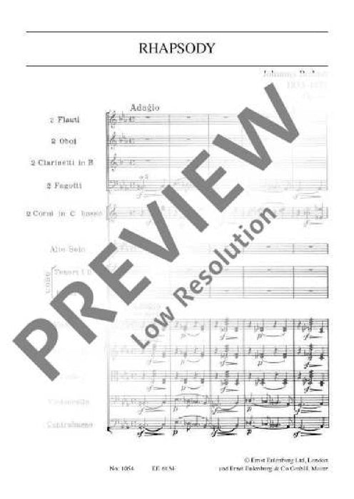 Rhapsody op. 53 布拉姆斯 狂想曲 總譜 歐伊倫堡版 | 小雅音樂 Hsiaoya Music