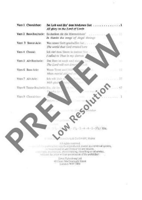 Cantata No. 117 BWV 117 All glory to the Lord of Lords 巴赫約翰‧瑟巴斯提安 清唱劇 總譜 歐伊倫堡版 | 小雅音樂 Hsiaoya Music